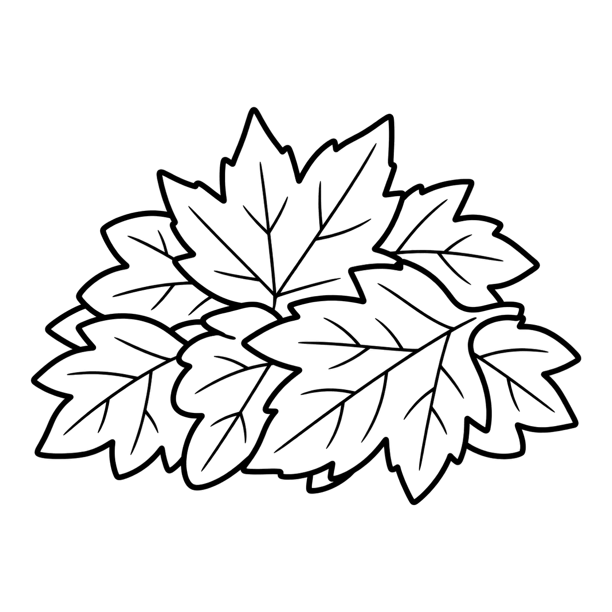 小さな落ち葉の山のぬりえ用線画