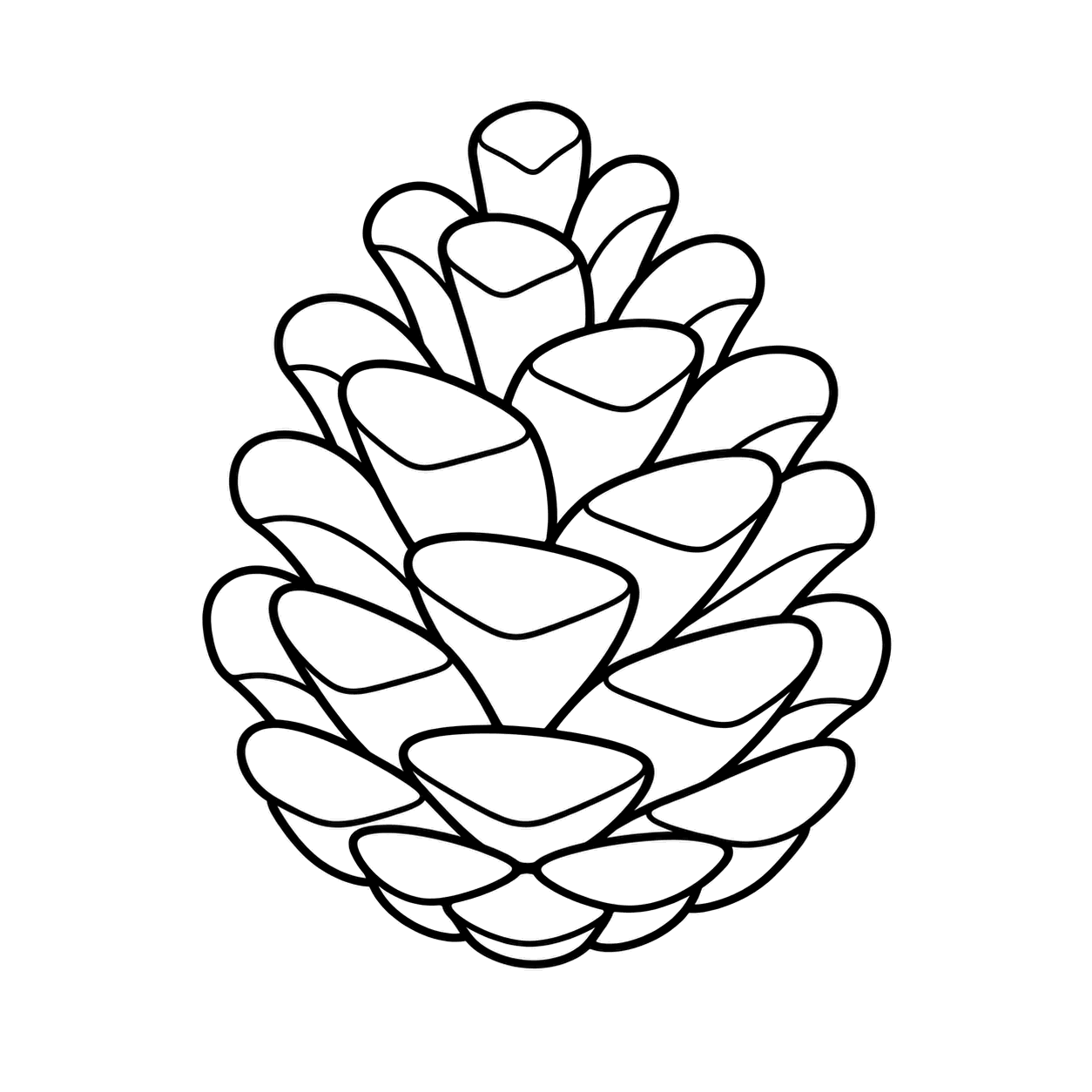 松ぼっくりのぬり絵用線画