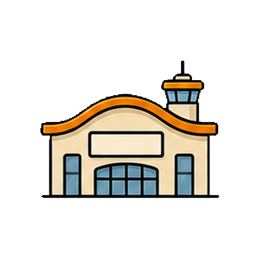 文字やロゴがない空港ビルのアイコン