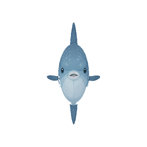 正面から見た細いマンボウの全身イラスト