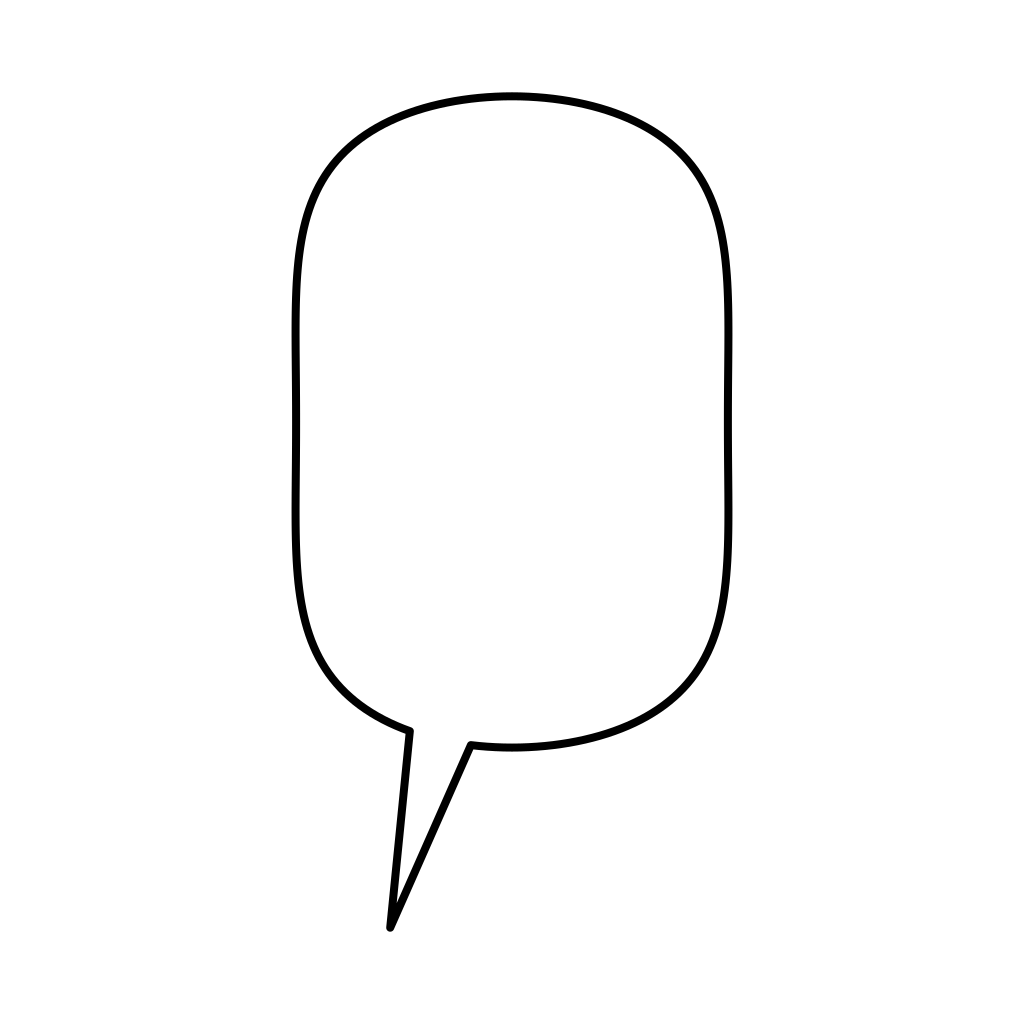 角を丸くした縦長の吹き出し