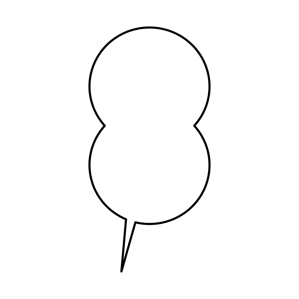 2つの吹き出しが上下につながった形