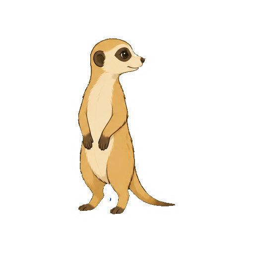 斜め向きで立ち上がるミーアキャットの全身イラスト