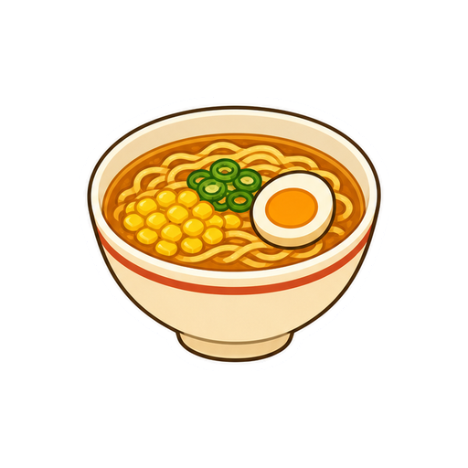 顔や文字がないみそラーメンアイコン