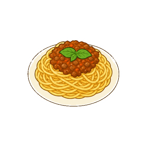 顔や文字がないミートソースパスタアイコン