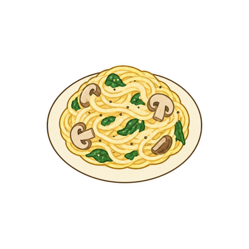 顔や文字がないクリームパスタアイコン