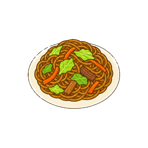 顔や文字がない焼きそばアイコン