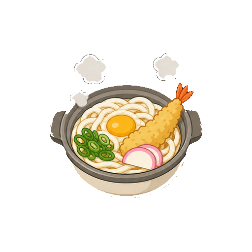 顔や文字がない鍋焼きうどんアイコン
