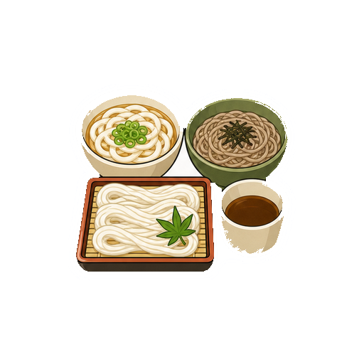 顔や文字がない和の麺セットアイコン
