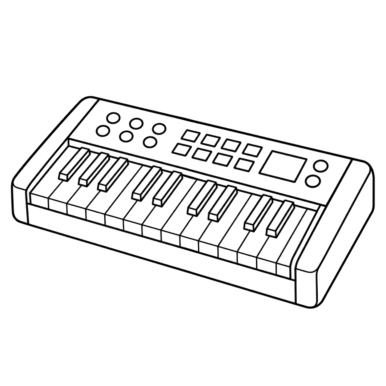 キーボードのぬりえ用線画