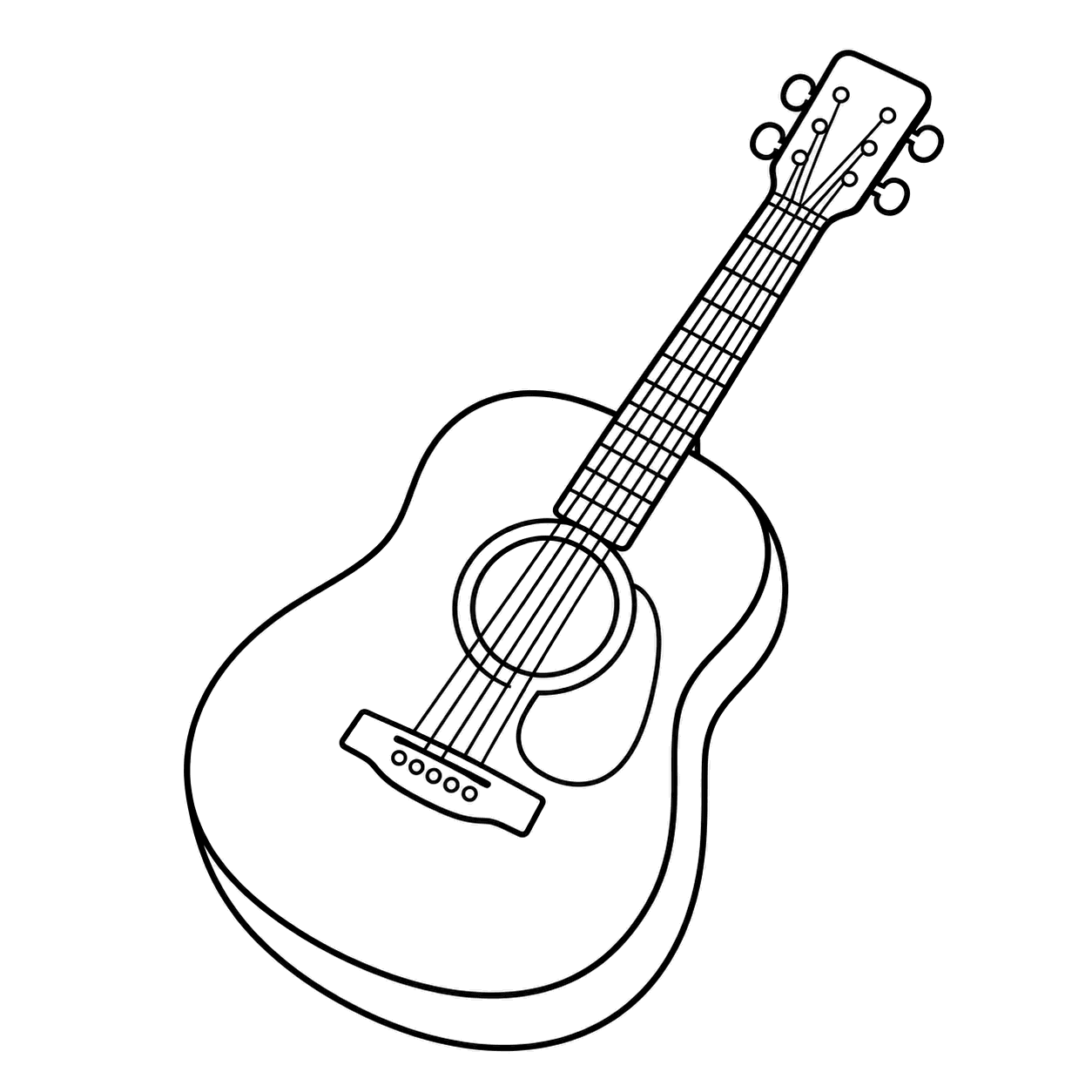 アコースティックギターのぬりえ用線画
