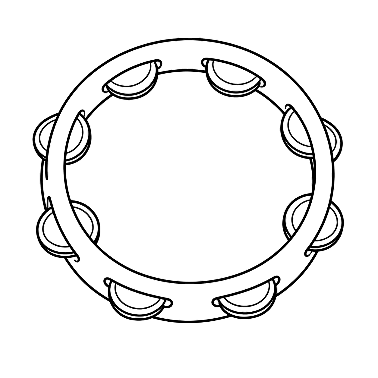 タンバリンのぬりえ用線画