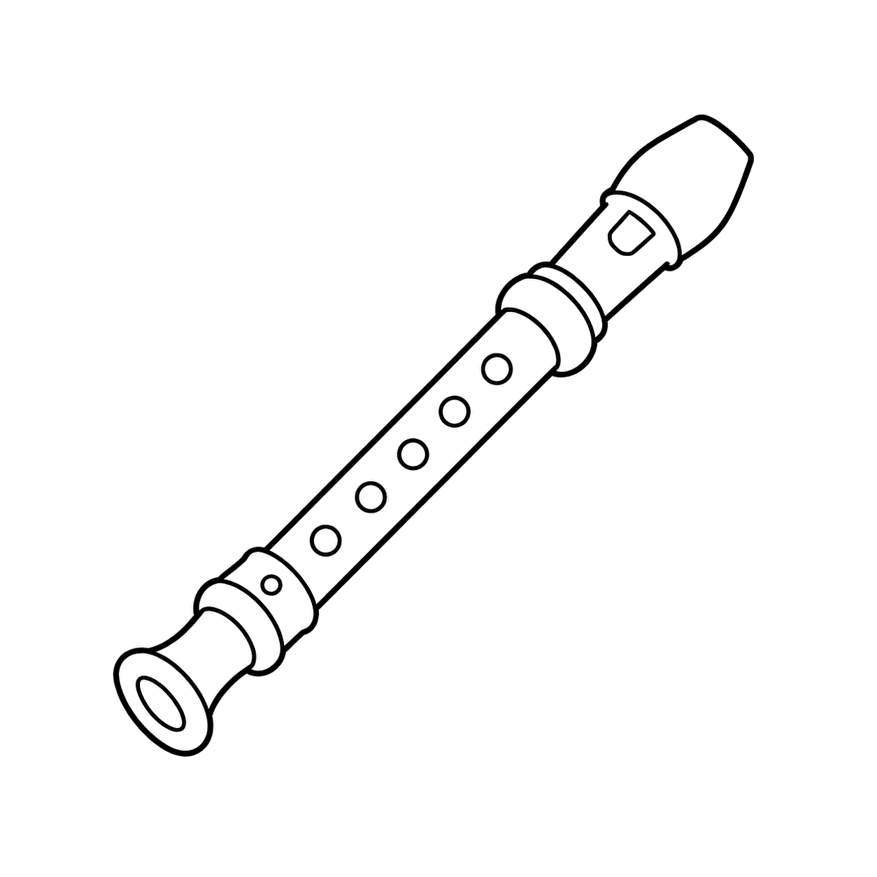リコーダーのぬりえ用線画