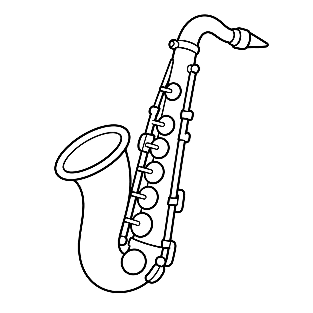 サックスのぬりえ用線画