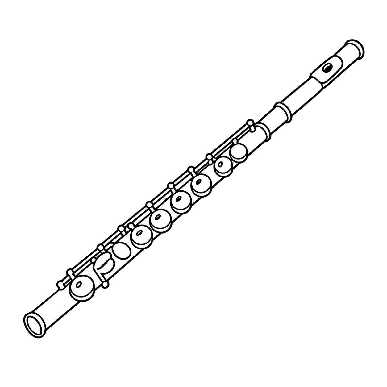 フルートのぬりえ用線画