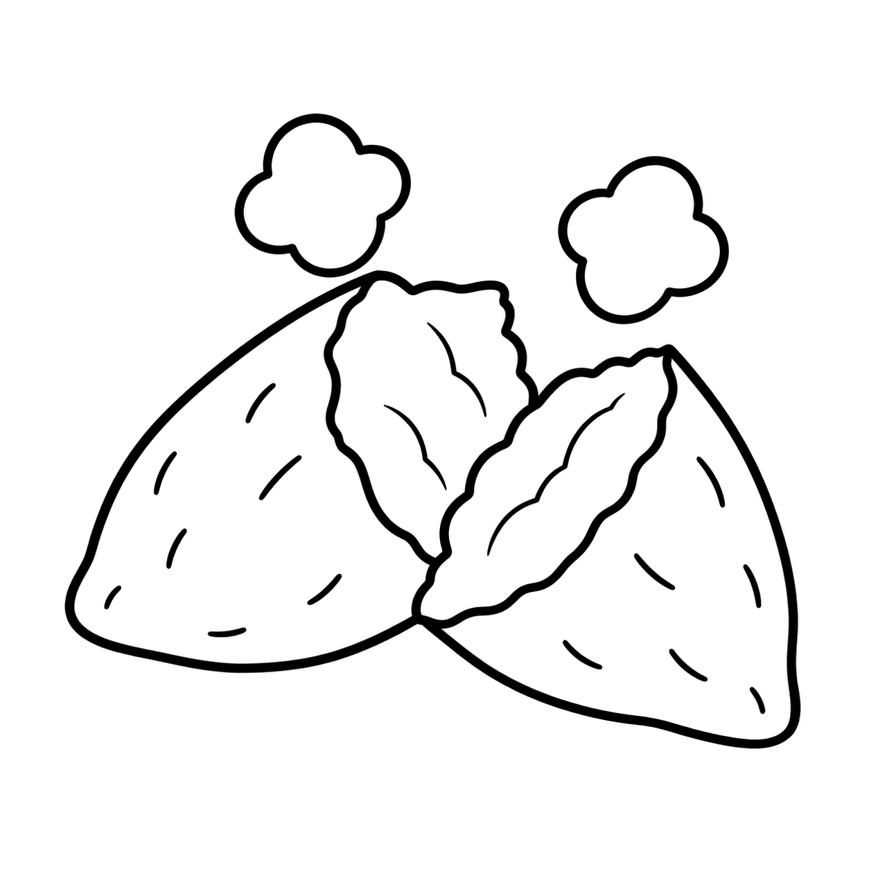 焼き芋のぬりえ用線画