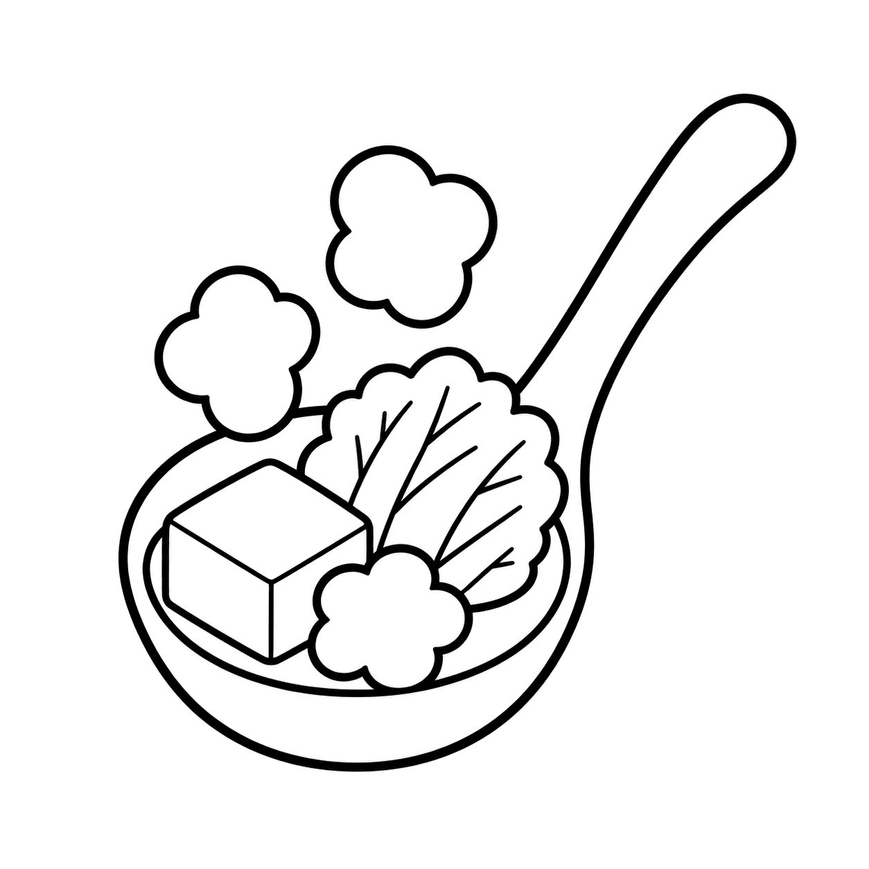 鍋のおたまのぬりえ用線画