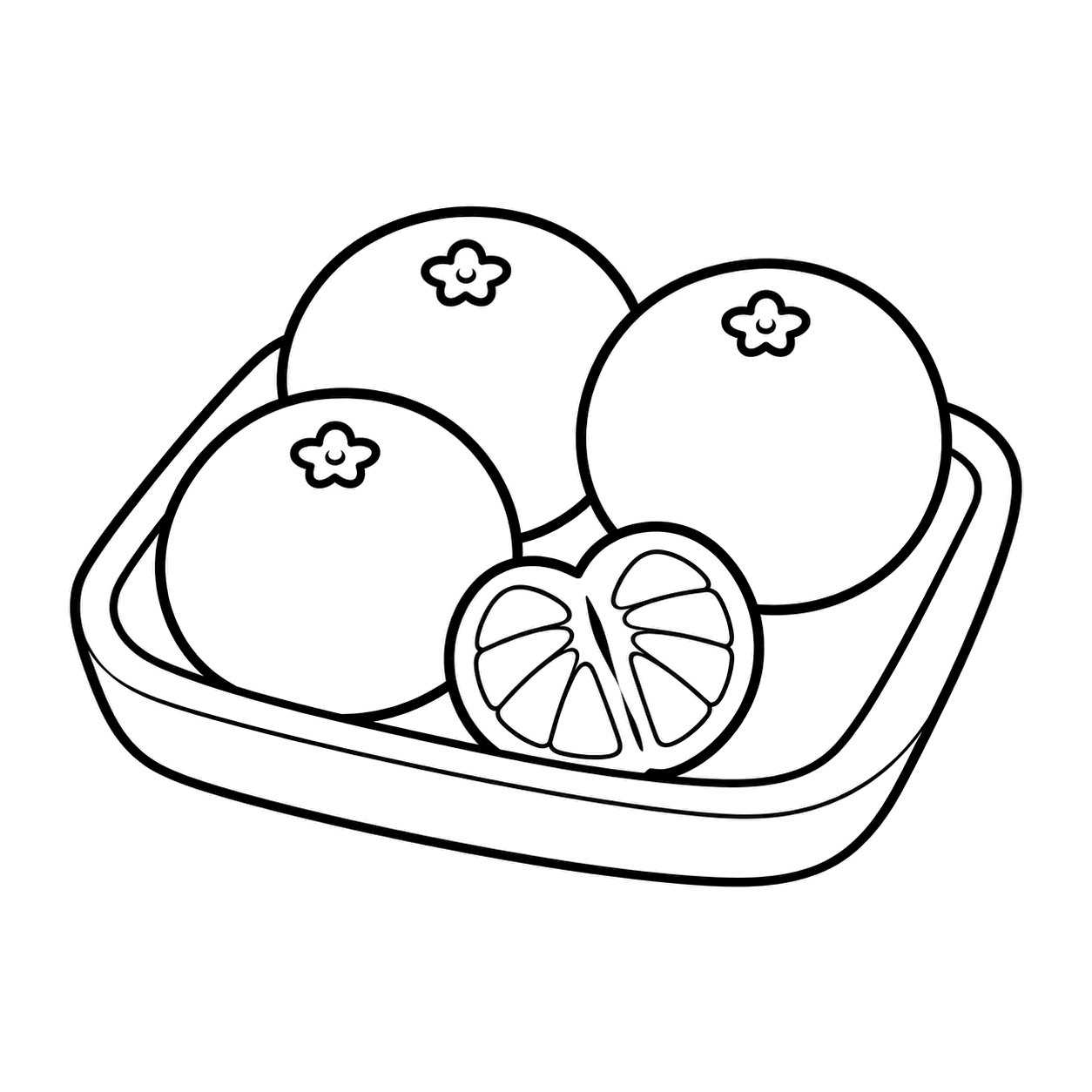 みかん皿のぬりえ用線画