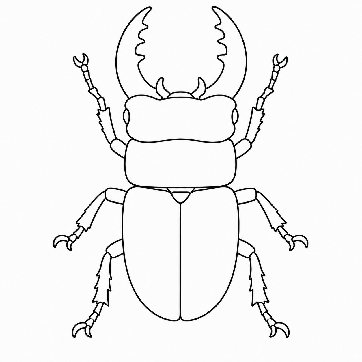 クワガタのぬりえ用線画