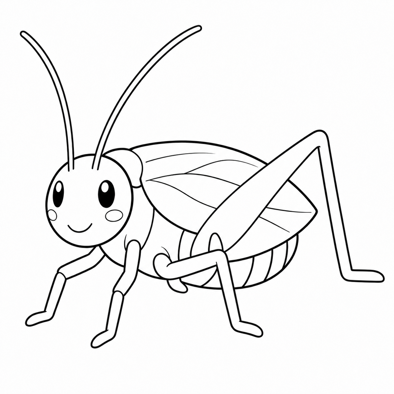 キリギリスのぬりえ用線画