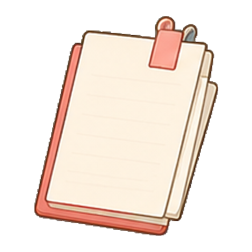 しおりが付いた文字なしの読書感想文用紙のアイコン