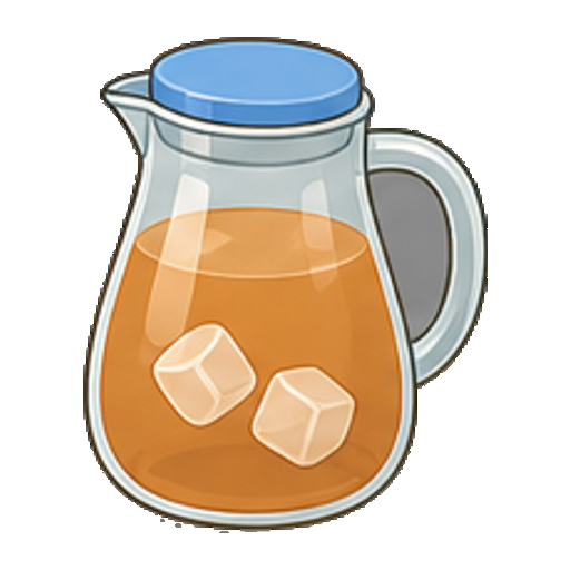 氷が入った冷たい麦茶ポットのアイコン