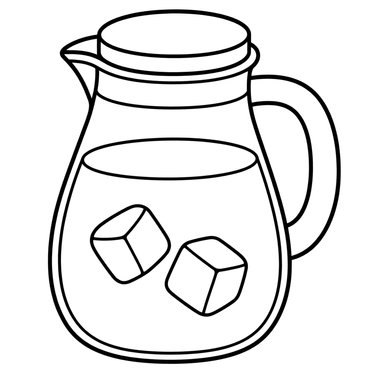 麦茶のぬり絵用線画