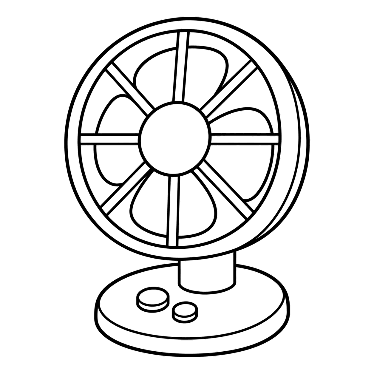 扇風機のぬり絵用線画