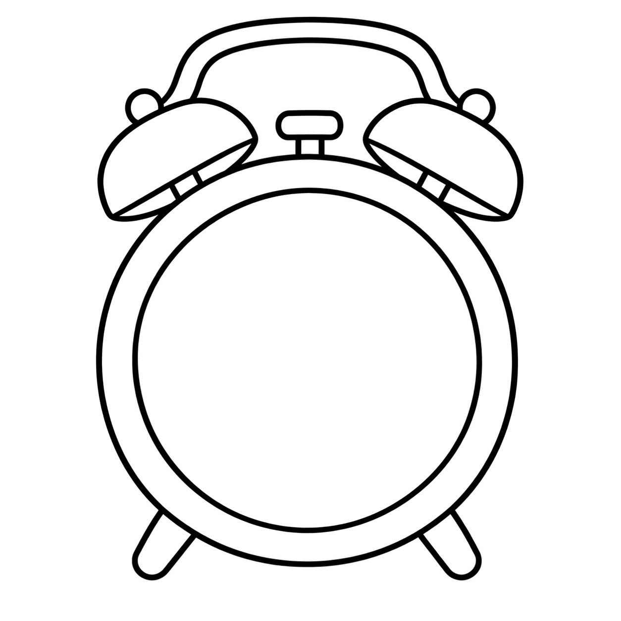 目覚まし時計のぬりえ用線画