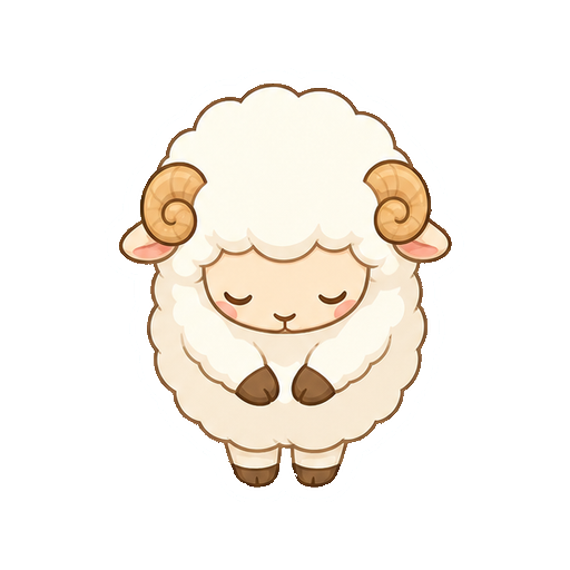 文字がないおじぎする白いひつじアイコン