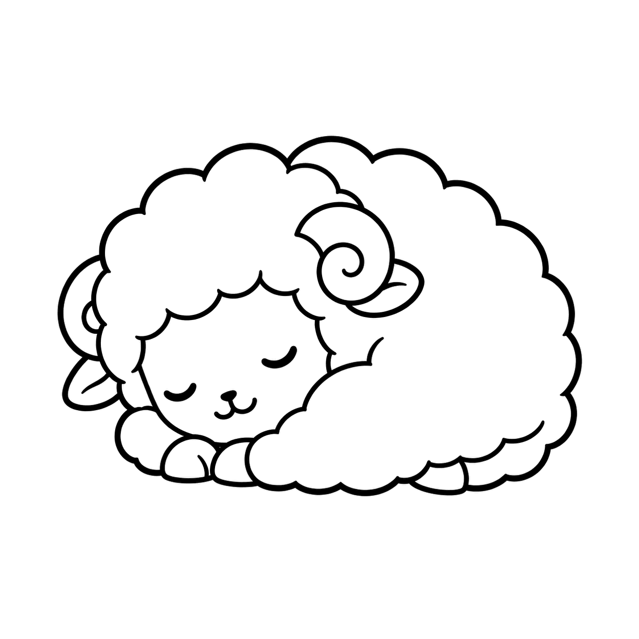 眠るひつじのぬりえ用線画