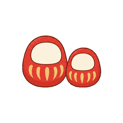 顔の描き込みや文字がないだるまペアのアイコン