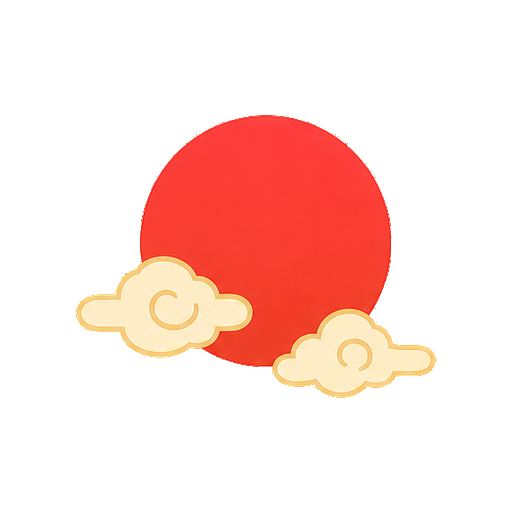 文字がない日の出と雲のアイコン