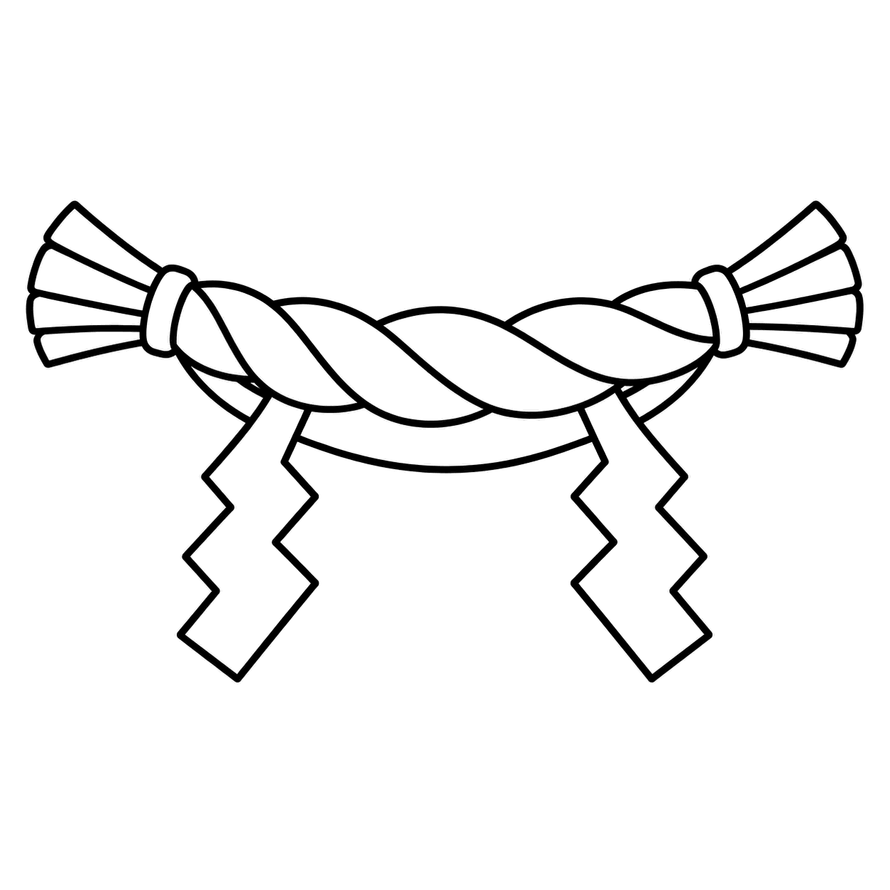 しめ縄のぬりえ用線画