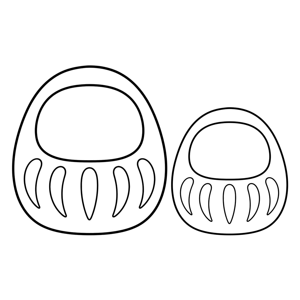 顔なしだるまペアのぬりえ用線画
