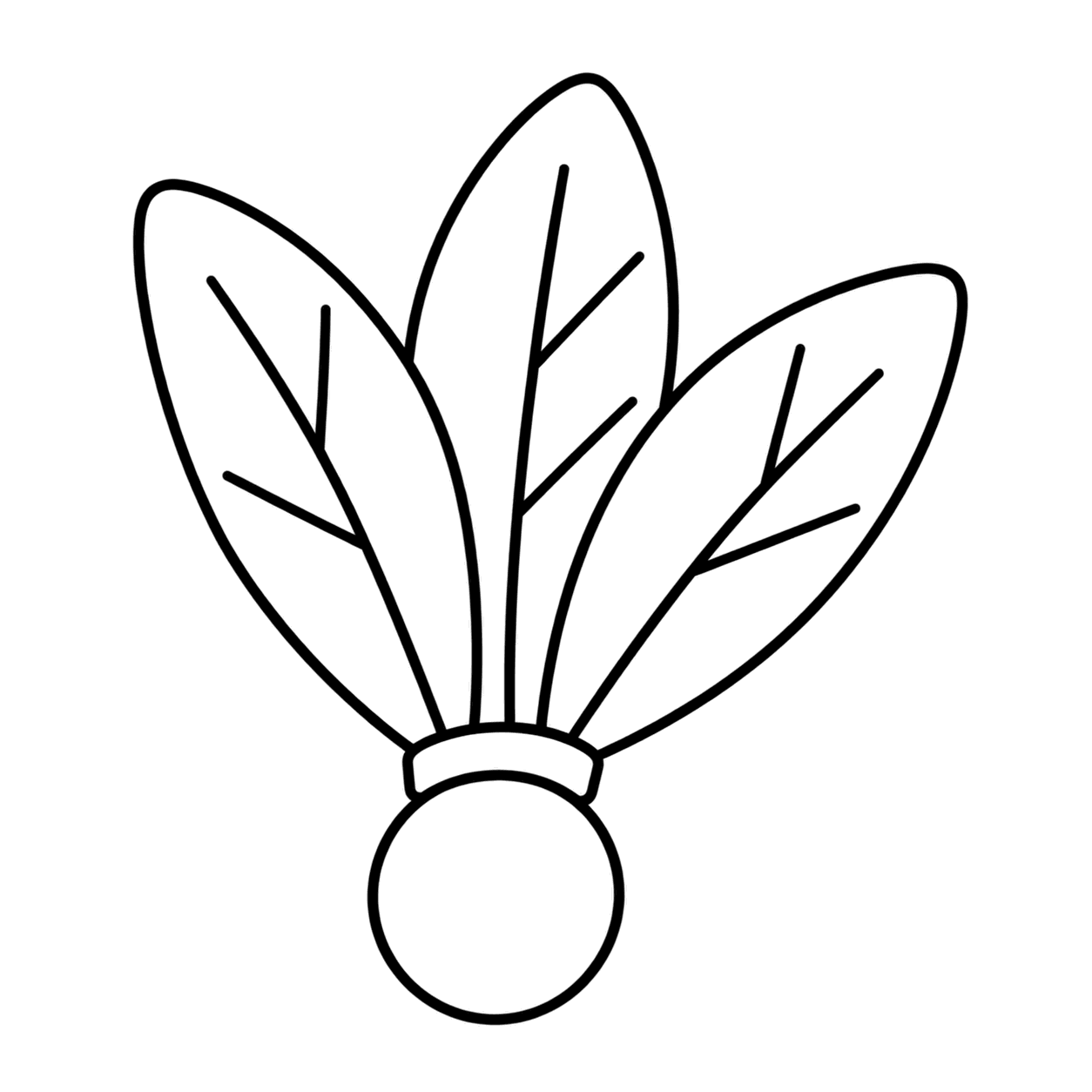 羽根のぬりえ用線画