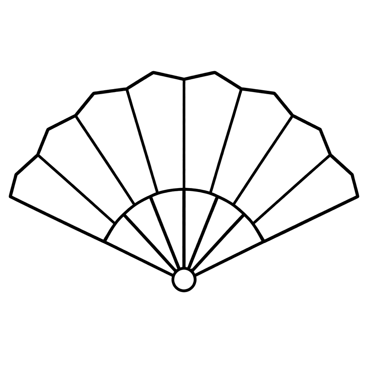 扇子のぬりえ用線画