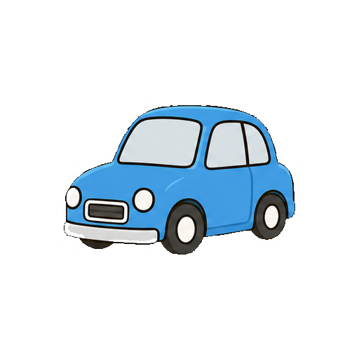 文字やロゴがない青い乗用車アイコン