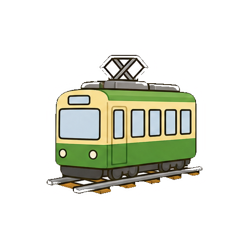 文字や数字がない路面電車アイコン
