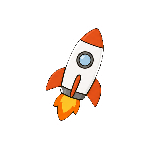 文字やロゴがないロケットアイコン