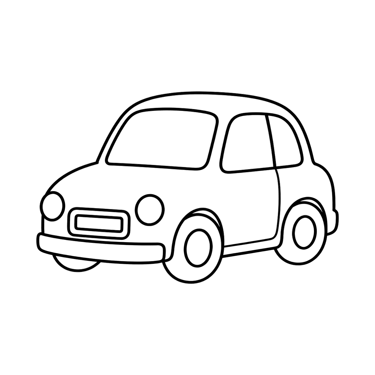 乗用車 青のぬりえ用線画