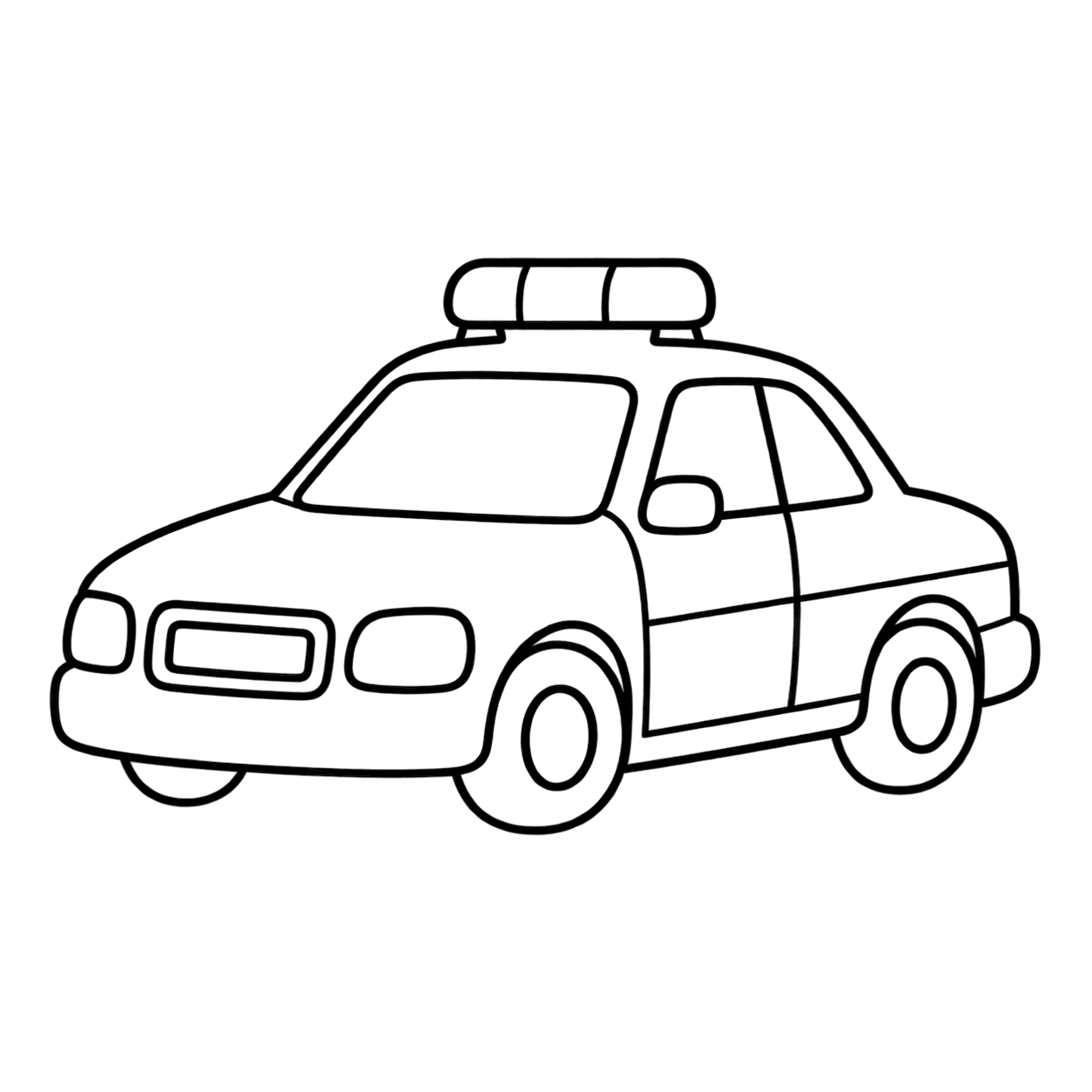 パトカーのぬりえ用線画