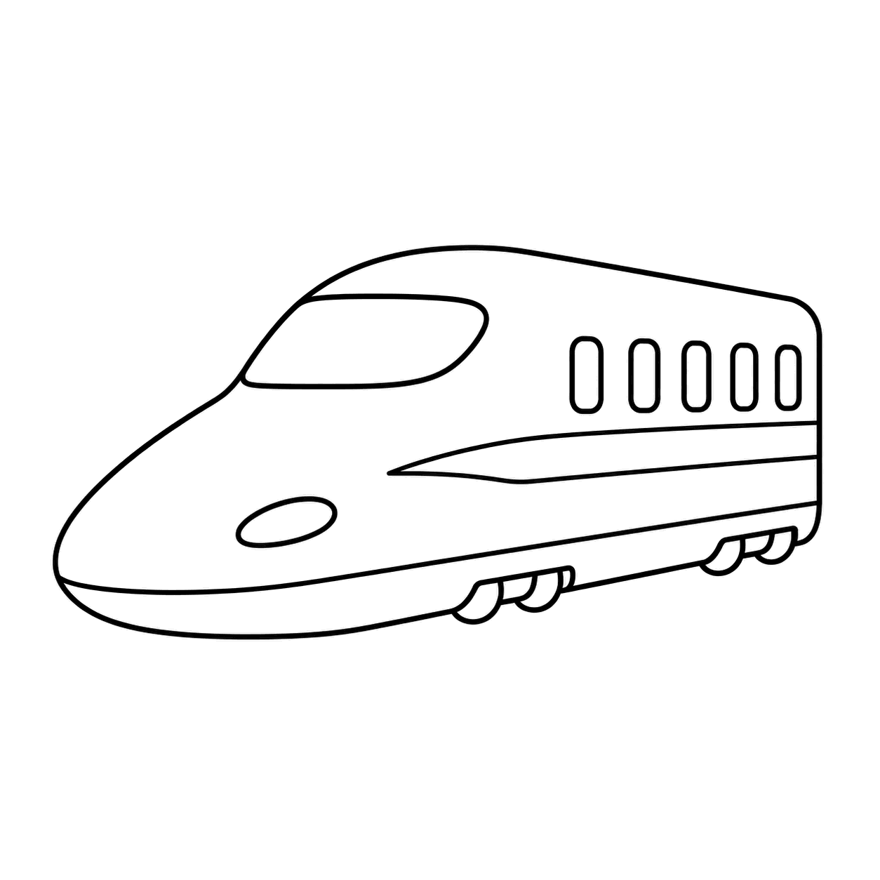 新幹線のぬりえ用線画