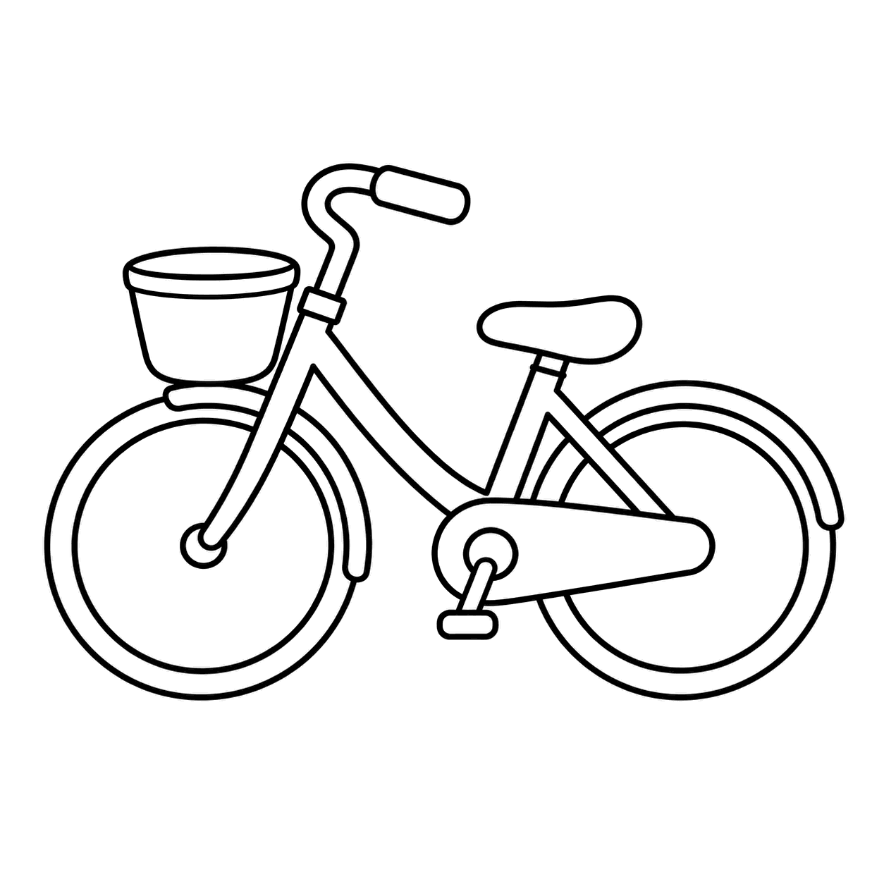 自転車のぬりえ用線画