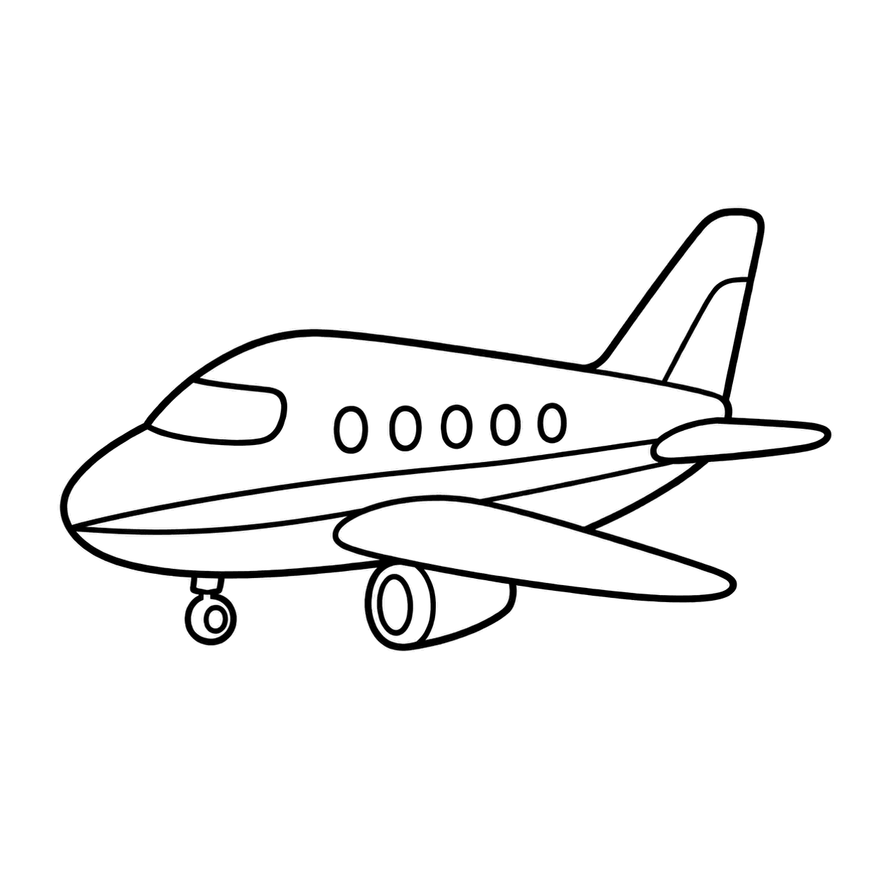 飛行機のぬりえ用線画