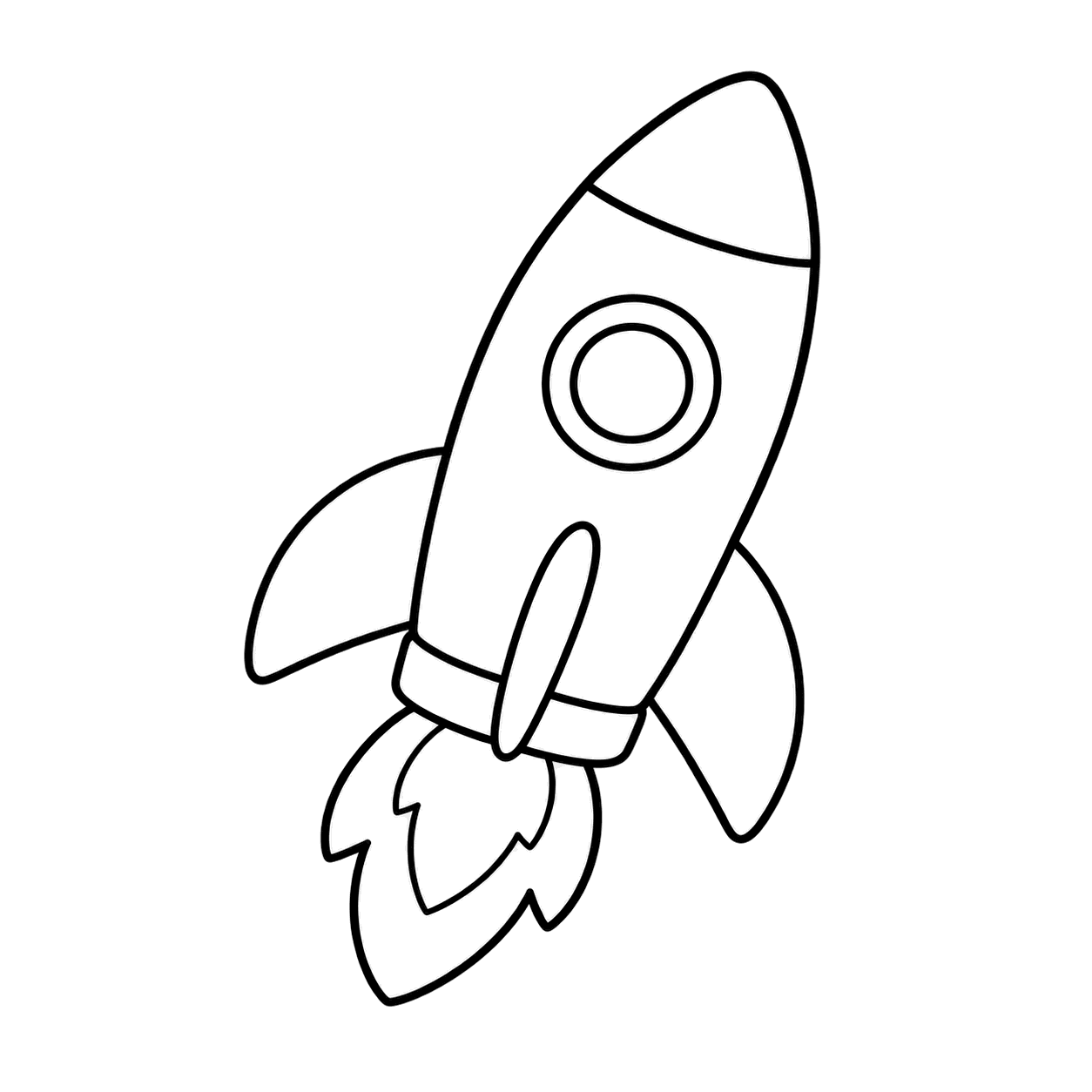 ロケットのぬりえ用線画