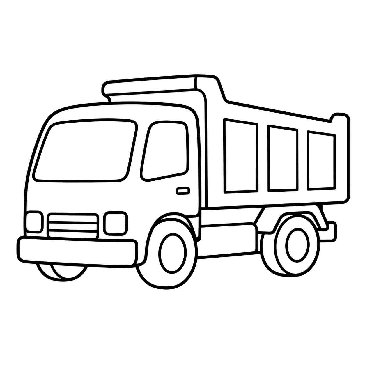 ダンプカーのぬりえ用線画