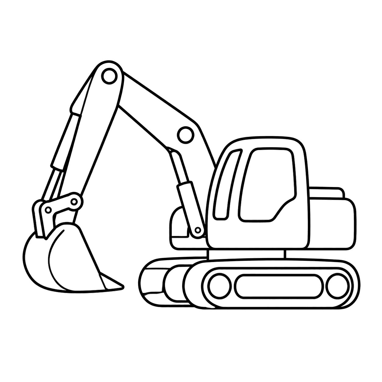 ショベルカーのぬりえ用線画