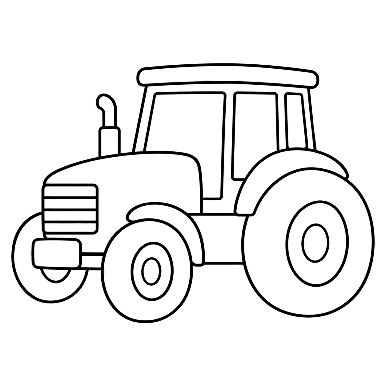 トラクターのぬりえ用線画