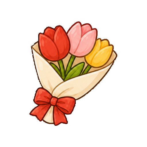 文字がないチューリップの花束アイコン